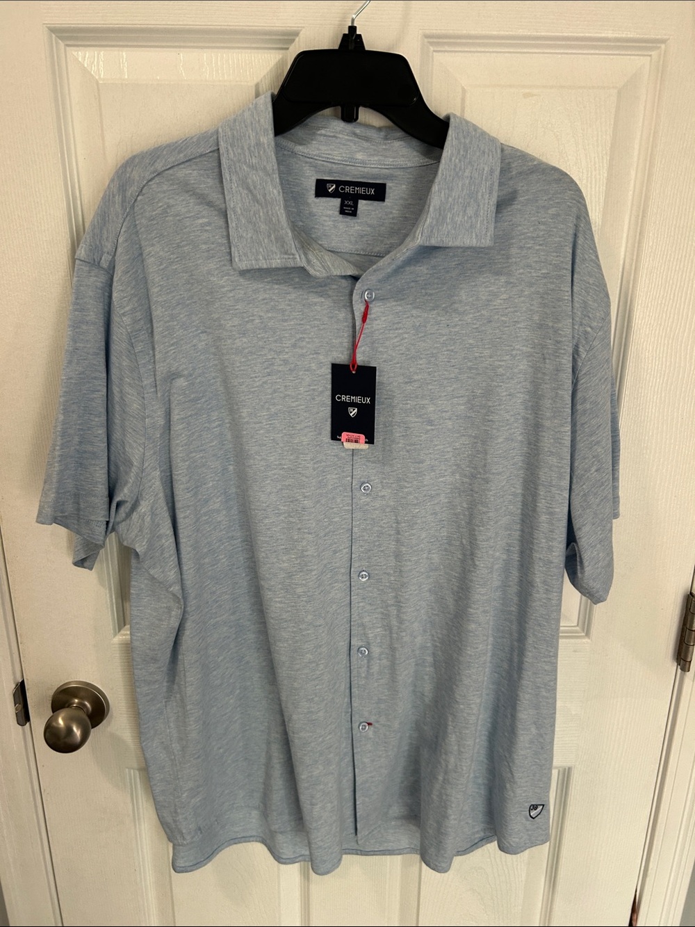 Daniel Cremieux Men’s Heather Light Blue Short-Sleeve Polo Shirt